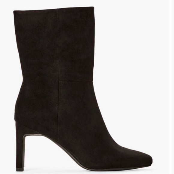 Elegant Black Suede Ankle Boots JustFab - Lilliana Heeled Bootie EUC - Picture 3 of 10